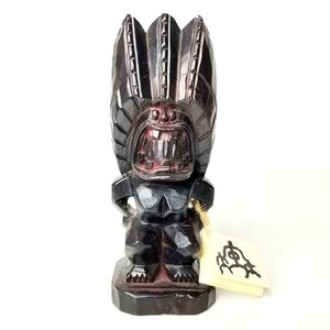 Handcarved Wooden Joyful Tiki  Figurine